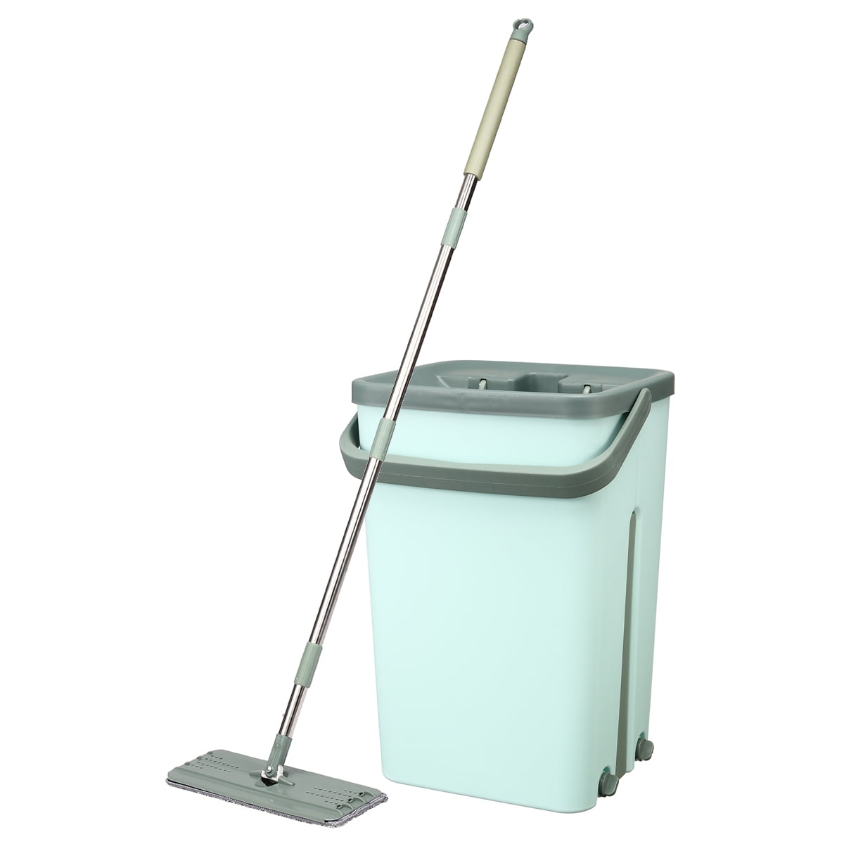 Squeeze Mop and Bucket System,Self Cleaning Microfibre Flat Mop with