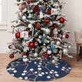 thumbnail image 5 of Lsque Cherry Blossoms on Navy Background Print Christmas Tree Skirt, Tree Skirt with Ties or Velcro, Perfect for Holiday Decorations, Halloween, and New Year-36", 5 of 7