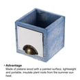 thumbnail image 3 of Uxcell 4" Wood Square Planter Box Decorative Flower Pot Cube Container, Blue, 3 of 5