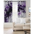 thumbnail image 2 of Purple Black Geometric Blackout Curtains, Light Blocking Print Window Curtains, Modern Abstract Crystals Artwork Thermal Insulated Window Drapes for Living Room Kitchen Cafe 2 Panels, 55"W x 39"L, 2 of 9