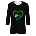 thumbnail image 4 of Meichang T-Shirts pour Femmes à Manches 3/4 T-Shirts de la Saint-Patrick Hauts à Col Rond pour les Fêtes T-Shirts Graphiques Trèfle Verts Hauts Porte-Bonheur Liquidation de la Saint-Patrick, 4 of 4