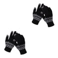 thumbnail image 3 of Minnieouse Guantes de punto para mantener el calor, fundas para envolver las manos, accesorios de ropa para exteriores, invierno, para mujer, Negro 2piezas, 3 of 6