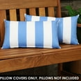 thumbnail image 6 of Sunnydaze 12" x 20" Beach-Bound Stripe Polyester Lumbar Outdoor Pillow Cover, 2 Count, 6 of 7