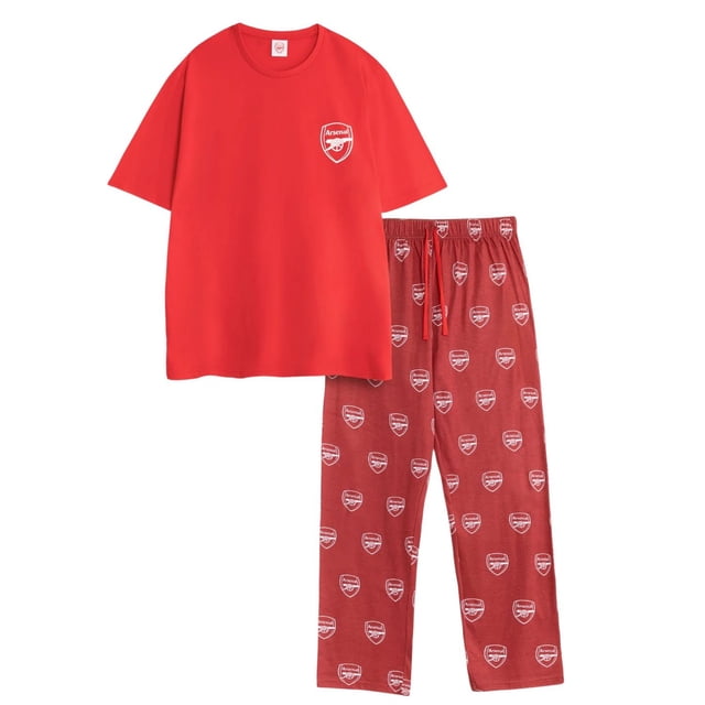 Arsenal FC Pyjama Long à Manches Courtes pour Hommes avec Écusson