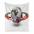 thumbnail image 1 of World Soft Flannel Fleece Blanket, Earth Planet and Orbit with National Flags International Composition with Countries, Cozy Plush for Indoor and Outdoor Use, 50" x 70", Multicolor, by Ambesonne, 1 of 6