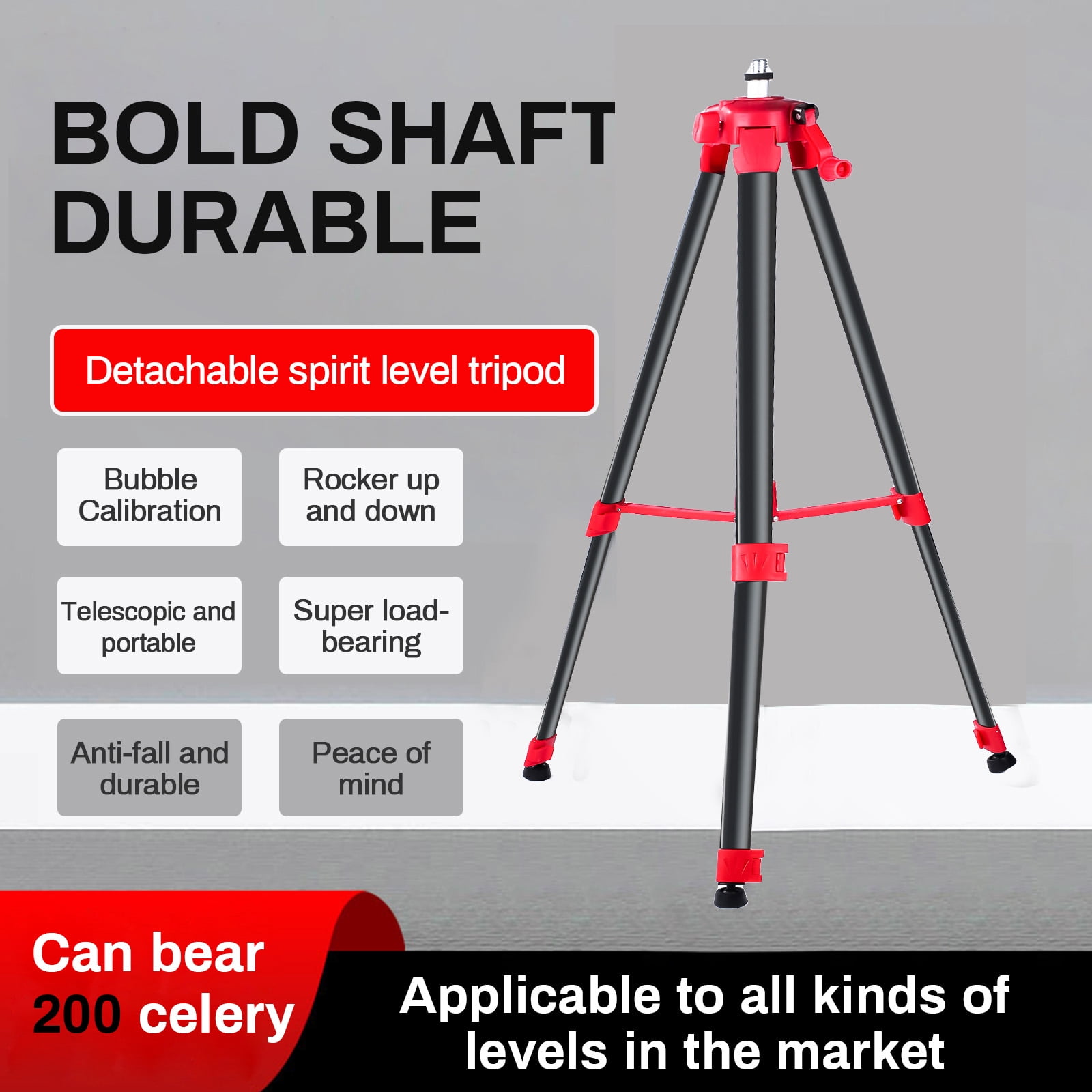 Victool 1.5M Tripod Level Stand for Leveling Laser Level Measurement Tool ,5/8" Thread