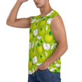 thumbnail image 3 of Fotbe Green Apple Men's Camiseta sin Mangas Estampada para Hombres, Playera Casual para Gimnasio, Entrenamiento, Playa-X-Large, 3 of 7