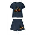 thumbnail image 2 of Censtreet Women's Pajama Sets Halloween Short Sleeve Pjs 2 Piece Top and Shorts Sleepwear Comfy Soft Lounge Sets S-XL, 2 of 7