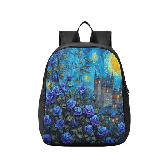 Toddler Backpack Starry Night Rose Castle Waterproof Lightweight Backpack Casual Mini Daypack for Daycare & Travel