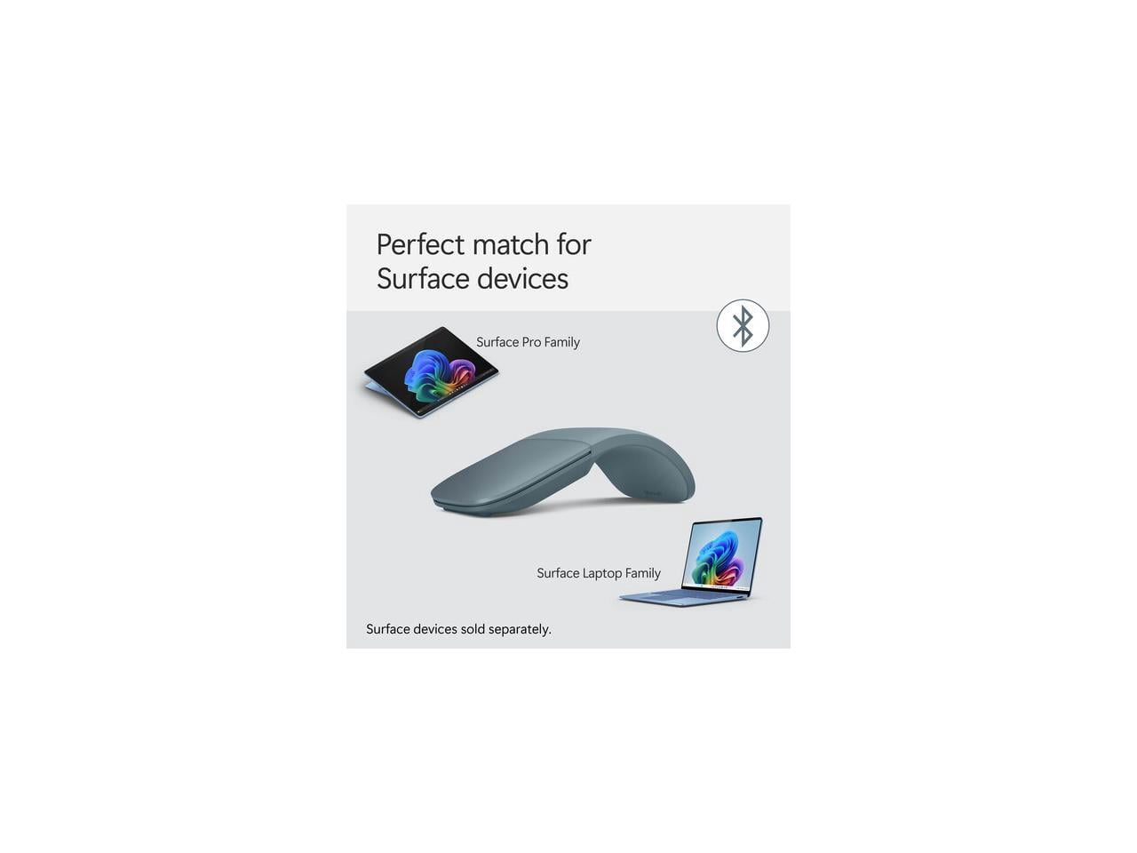 Microsoft - Surface Arc Bluetooth BlueTrack Ambidextrous Mouse - Wireless - Ocean Blue