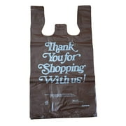 Pack of 700 Thank You Plastic Bags 12 x 6 x 22. Chocolate Carry-Out T-Shirt Bags 12x6x22, Thickness 18 micron. Preprinted Shopping Bags. Durable Poly Bags for Retail Shopping, Restaurant, Clothes.