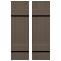 Ekena Millwork 14 in. W x 31 in. H Builders Edge, TailorMade Four Board Joined (2 Batten), Board-n-Batten Shutters, Includes Matching Installation Spikes (Per Pair), 385 - French Roast