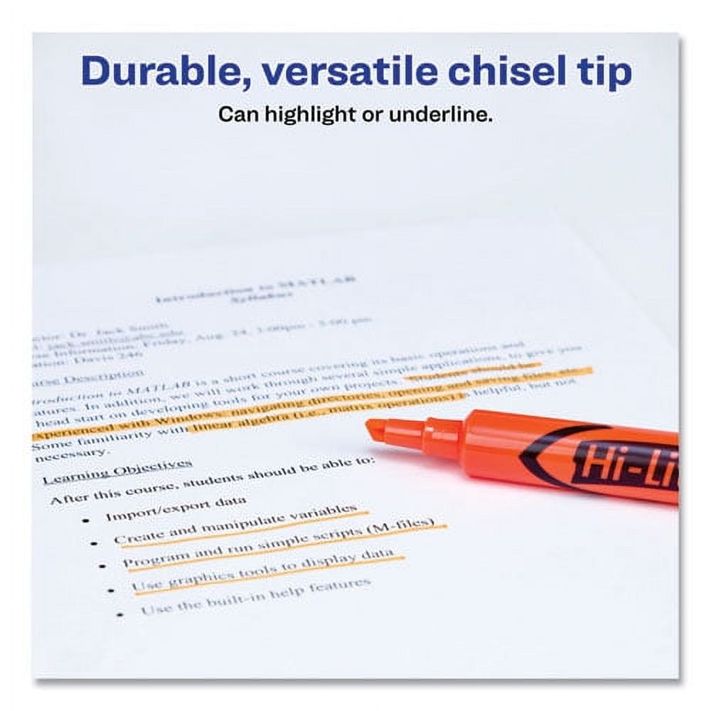 "Hi-Liter Desk-Style Highlighters, Fluorescent Orange Ink, Chisel Tip, Orange/black Barrel, Dozen | Bundle of 2 Dozen"