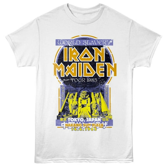 Iron Maiden World Slavery Tour Tokyo 1987 Men's T Shirt (White, AdultS)