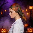 thumbnail image 4 of LNZGNM Halloween Women's Scrub Caps, Twist Knot Head Wrap, with Printed Pattern, Stretchy and Easy for Everyday Style, Bad Hair Days, and Casual Wear,Saffron(One Size), 4 of 6