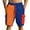 Blue, variant on JoveMarine Men's Color-Block Casual Shorts, American Style 5-Pocket Design, Versatile Fashion Shorts for Daily, Beach and Summer Parties Black L