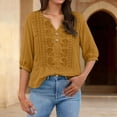 thumbnail image 2 of Holzkary Women's Summer Flora Embroidered Tops Relaxed Fit Basic Tee Summer Tshirts Mexican Shirts Work Tees V Neck Dressy Casual Blouses Retro Embroidered Boho Tops Loose Tunics Top Bohemian Tops, 2 of 9