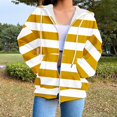 thumbnail image 2 of RYRJJ Womens Full Zip Hoodies Long Sleeve Oversized Sweatshirts Y2K Jacket Pockets Striped Hooded Outwear Coat(Yellow,XL), 2 of 5