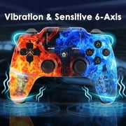 Wireless Controller Compatible with P4/P4 Slim/P4 Pro/Windows PC, Ice&Fire