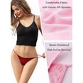 thumbnail image 4 of Buankoxy 8 Pack Women's Low-Rise String Bikini Panty Stretch Briefs(Multi-color,Size4), 4 of 5