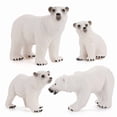 thumbnail image 1 of Juego de figuras Polar Bear Family, 4 piezas, PVC, realista, animal ártico, 1 of 1
