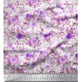 thumbnail image 1 of Soimoi Purple Cotton Poplin Fabric Leaves & Floral Fabric Prints by Yard 42 Inch Wide, 1 of 1