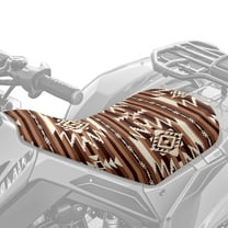 Uorisanigo Motorcycle Seat Cover ATV Cover Four Wheeler Accessories Universal Motorcycle Passenger Seat Cushion for Most ATV Seats, Breathable Brown Southwestern Aztec Tribal Padded Protection