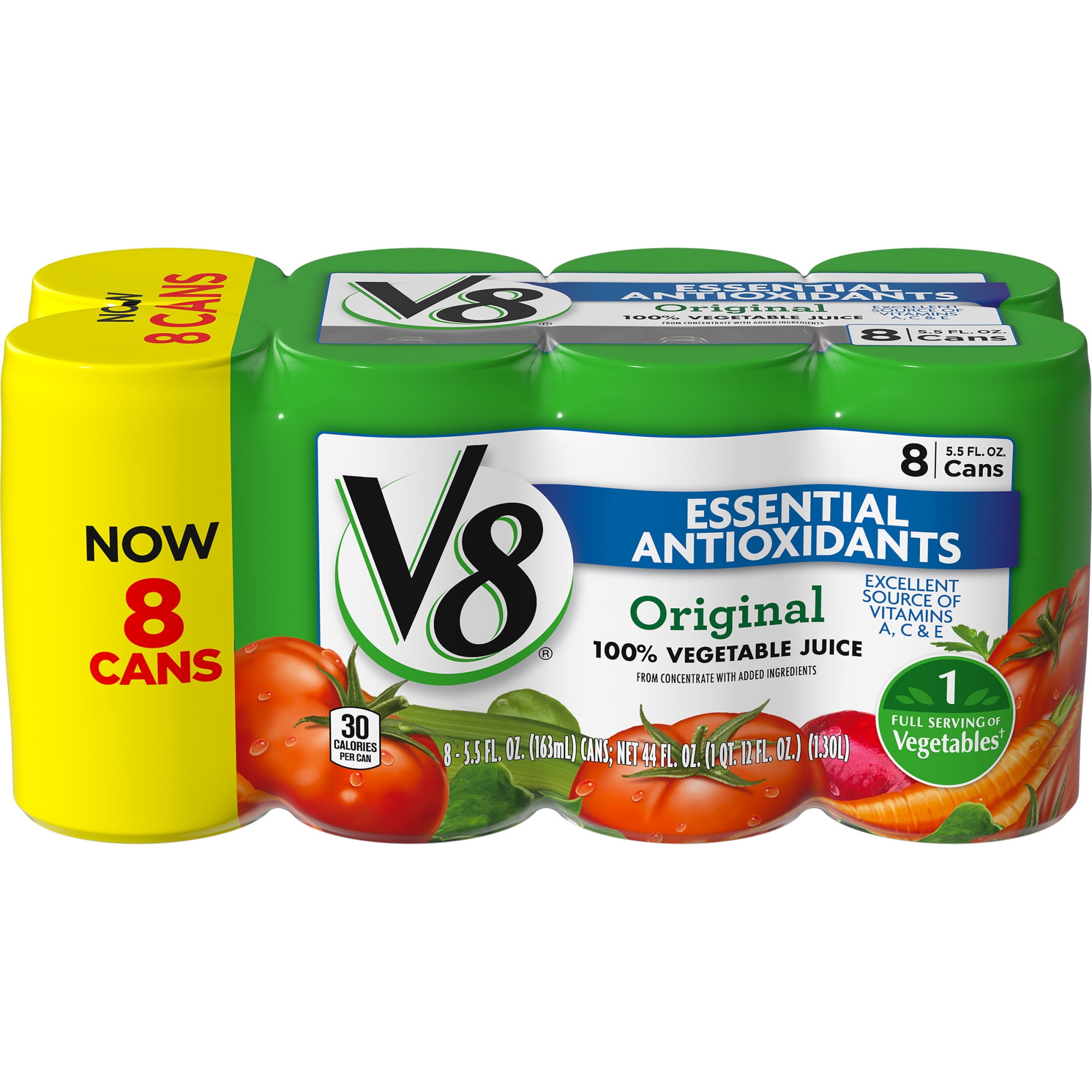 V8 Essential Antioxidants 100 Vegetable Juice, 5.5 oz. Can (Pack of 8