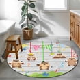 thumbnail image 3 of Round Rugs 3.3 Ft, Groundhog Day Non Slip Area Rugs for Kitchen Bedroom Entryway, Colorful Ribbon Spring Vintage Washable Carpet Runner Rug Floor Mats for Bedroom Home Decor, 3 of 8