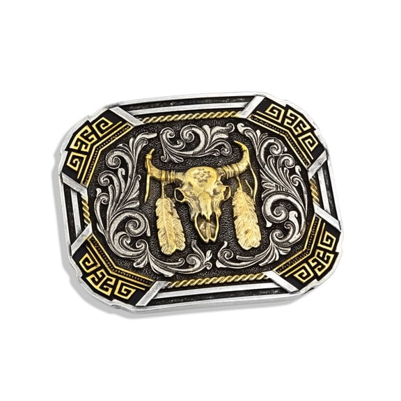 Montana Silversmiths Southwest Collection Attitude Western Belt Buckle Southwestern Flair Buffalo Skull