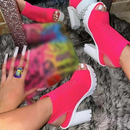 

Midewhik Women s Boots Platform Boots For Women Ankle Boots For Women Black Boots Fish Mouth Boots For Women Shoes