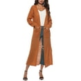 thumbnail image 3 of FOCUSNORM Female Cardigan Solid Color Long Sleeve Coat Jacket and Big Pockets, 3 of 7