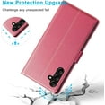 thumbnail image 4 of for Samsung Galaxy A14 4G 5G Phone case[RFID Blocking Leather],Flip Folio Book[3 Credit Card Slot] Shockproof Protector,Holder Stand Cover,Women Men for Samsung A14 Wallet Cases Pink, 4 of 12