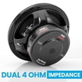 thumbnail image 4 of Pyle Altavoz de audio para subwoofer de coche, cono de papel no prensado de 6,5, cesta de plástico negro, bobina de voz dual, impedancia de 4 ohmios, potencia de 600 vatios, envolvente de espuma para, 4 of 5