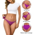 thumbnail image 3 of CF String Bikini Underwear for Women Soft Stretch Modal Bikini Panties High Cut Stretch Ladies Hipster Panty(6F,L), 3 of 9