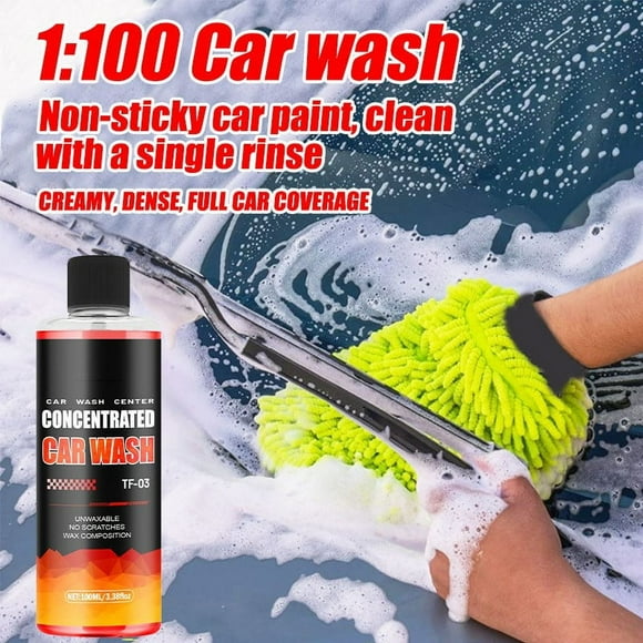 Car Wash Liquid with Water Wax, High-Foam Cleaning Detergent – Deep Cleans Dirt & Road Grime, Adds Glossy Protective Layer, Safe for All Paint Colors – 100ml