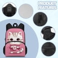 thumbnail image 4 of FOR U DESIGNS Lovely Pink High School Backpacks Junior High School Bags Preppy Shoulder Backpack with Smooth Zipper Cat School Supplies for Girls Children, 4 of 7