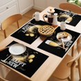 thumbnail image 5 of Happy New Year Placemats Set of 6, Gold Black Champagne Ribbons Clock Celebrate Non-Slip Place Mats Washable Table Mats for Kitchen Dining Table Decorations Indoor/Outdoor, 5 of 9