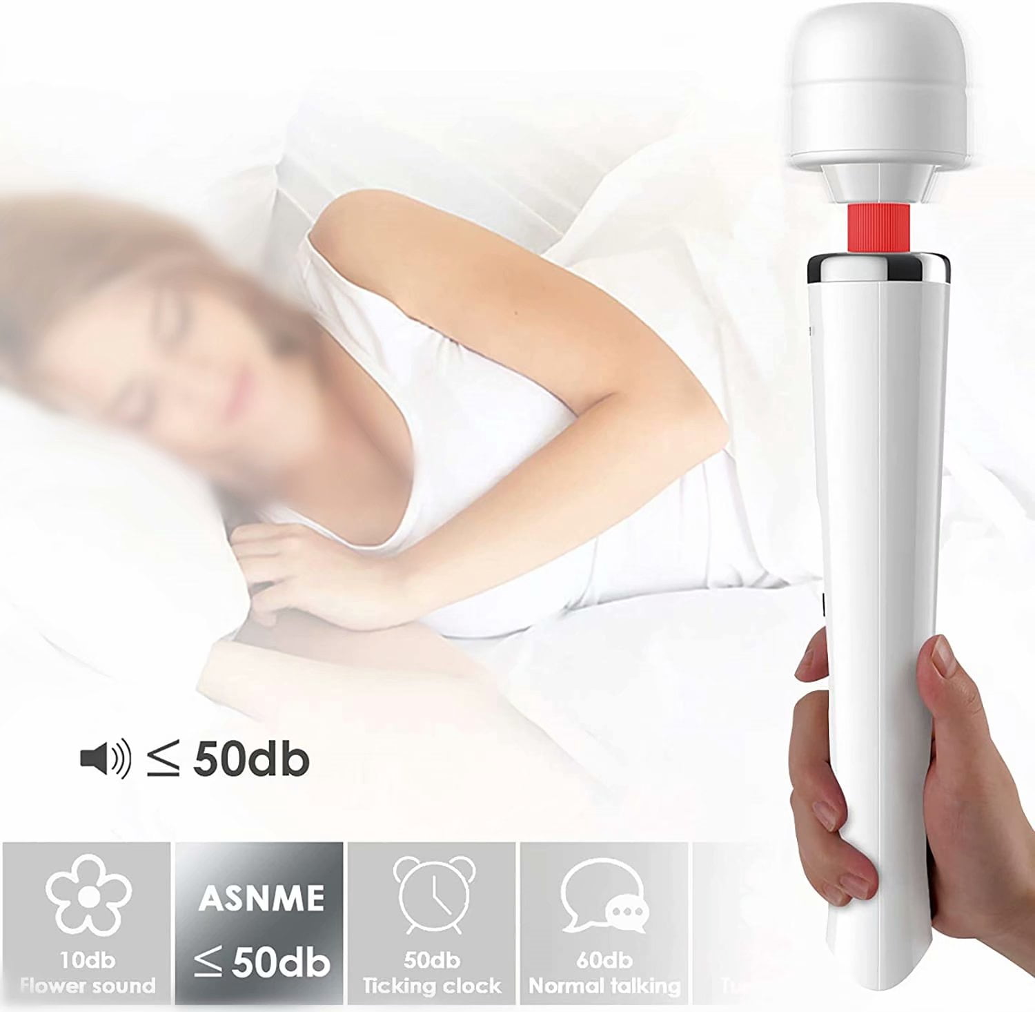 Artrylin Therapeutic Personal Massager USB Charging Cordless 10 Modes Suitable for Neck Back Leg and Other Relaxing Massage Quiet (White)