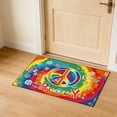 thumbnail image 3 of SHJHENG Retro Peace Sign Guitar Area Rug, Non-Slip Washable Welcome Mat for Front Door, Bathroom & Home Decor, 3 of 5