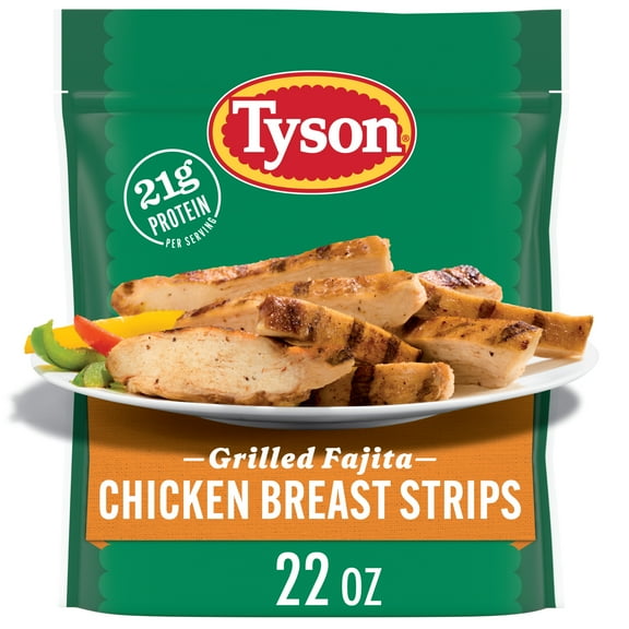 Tyson Grilled Fajita Chicken Breast Strips, 22 oz (Frozen, Fully Cooked)