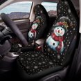 thumbnail image 4 of Chririnla Easy to Install Car Seat Covers for Automobile, Stretchy Fabric Lightweight Auto Seat Cover Set, Christmas Snowman Pattern, 4 of 7