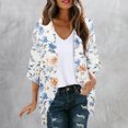 thumbnail image 2 of Jinhomg Summer Cardigan for Women Open Front Chiffon Beach Cover Ups 2025 Trendy 3/4 Sleeve Floral Graphic Kimono Cardigans Lightweight Hawaiian Outwear Multicolor XXXXXL, 2 of 6