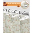 thumbnail image 4 of Pastoral Pink Flower Shower Curtain Set ，Waterproof Fabric Shower Curtains Fall Leaf Green Background Country Floral Shower Curtains for Bathroom,Bathroom Decor 66"x72", 4 of 7