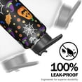 thumbnail image 5 of 40 OZ Halloween Water Bottle With Straws Double Walled Vacuum Insulated Sports Bottle Witch Pumpkin Travel Thermal Cup Leak Proof Stainless Steel Tumbler Autumn Gift, 5 of 6