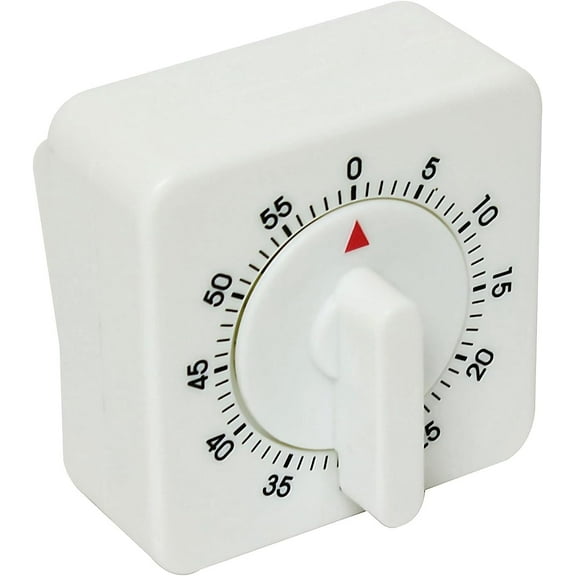 TrueCraftware- 60 Minute Mechanical Dial Kitchen Timer White Color- Visual Timer for Kids and Adults Durable Mechanical Kitchen Timer Clock for Hair Color Processing Baking Timer Home Activities