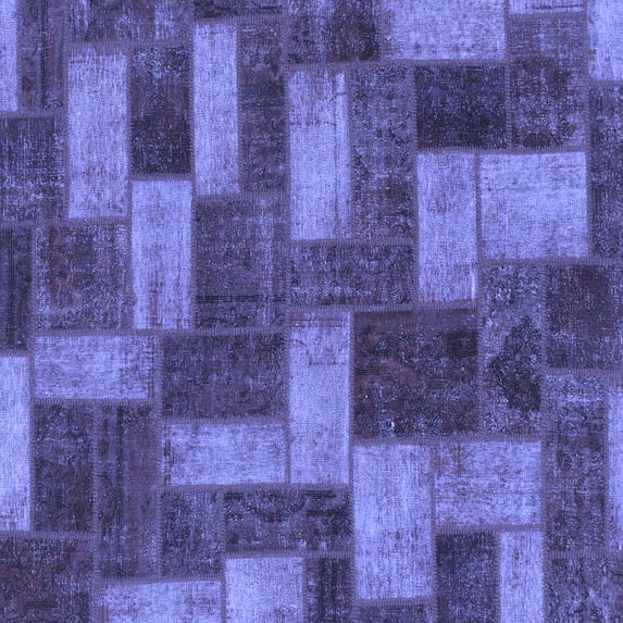 Ahgly Company Indoor Square Abstract Blue Modern Area Rugs, 8' Square