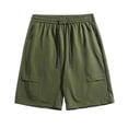 thumbnail image 2 of LiuXxxx 2025 Men's Summer Large Pocket Stretch Elastic Casual Loose Five Piece Shorts Army Green XL, 2 of 4