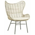 thumbnail image 3 of SAFAVIEH Malia Modern Retro Rattan Wingback Armchair, White Wash, 3 of 7
