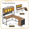 thumbnail image 2 of L Shaped Gaming Desk with Drawers, L Shaped Computer Desk with Hutch and Storage Shelves, Gaming Desk with Pegboard, Led Lights, and Power Outlet, Home Office Desk, Corner Desk, Rustic Brown, 2 of 8